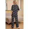 image:imagePrinStory Womens Pajamas Sets 2 Piece Lounge Set Short Sleeve Tops and Long Pants Soft Pjs Loungewear with PocketsFpblack Draw Heart