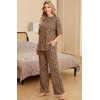 image:imagePrinStory Womens Pajamas Sets 2 Piece Lounge Set Short Sleeve Tops and Long Pants Soft Pjs Loungewear with PocketsFpkhaki Love