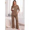 image:imagePrinStory Womens Pajamas Sets 2 Piece Lounge Set Short Sleeve Tops and Long Pants Soft Pjs Loungewear with PocketsFpkhaki Love