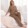 image:imagePrinStory Womens Pajamas Sets 2 Piece Lounge Set Short Sleeve Tops and Long Pants Soft Pjs Loungewear with PocketsFpkhaki Love