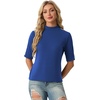 image:imagePrinStory Womens Tops Mock Turtleneck Dressy Casual Business Short Sleeve T Shirts Slim Fit Summer Going Out Tops 202604 Royal Blue
