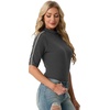image:imagePrinStory Womens Tops Mock Turtleneck Dressy Casual Business Short Sleeve T Shirts Slim Fit Summer Going Out Tops 202607 Dark Gray