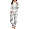 image:imagePrinStory Womens Pajamas Winter Soft Fluffy Pajama Set Fuzzy Warm Pjs Flannel 2 Piece Plush Sleepwear Lounge SetsFpgray Small Plaid
