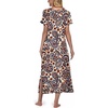 image:imagePrinStory Womens Long Nightgowns Short Sleeve Nightshirt Soft Sleep Dress with PocketsFppl Orange Paisley