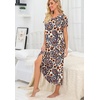 image:imagePrinStory Womens Long Nightgowns Short Sleeve Nightshirt Soft Sleep Dress with PocketsFppl Orange Paisley