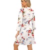 image:imagePrinStory Robes for Women Short Knit Bathrobe S2XL  34 Sleeve Bathrobes with Pockets Stretchy and Lightweight Fabric Inner Tie and Fixed Outer Belt Mid Thigh LengthA04 Fpwhite