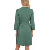 image:imagePrinStory Robes for Women Short Knit Bathrobe S2XL  34 Sleeve Bathrobes with Pockets Stretchy and Lightweight Fabric Inner Tie and Fixed Outer Belt Mid Thigh LengthHaze Blue