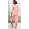 image:imagePrinStory Womens Pajama Sets Capri Pjs Soft Lounge Sets XS4XL  34 Sleeve Top and Capri Pants with Pockets Breathable and Stretchy Fabric 2 Piece Petite Pajamas Soft SleepwearFppink Sunflower
