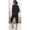 image:imagePrinStory Womens Pajama Sets Capri Pjs Soft Lounge Sets XS4XL  34 Sleeve Top and Capri Pants with Pockets Breathable and Stretchy Fabric 2 Piece Petite Pajamas Soft SleepwearBlack