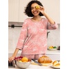 image:imagePrinStory Womens Pajama Sets Capri Pjs Soft Lounge Sets XS4XL  34 Sleeve Top and Capri Pants with Pockets Breathable and Stretchy Fabric 2 Piece Petite Pajamas Soft SleepwearFppink Sunflower