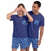 image:imagePrinStory Couples Pajamas Set Shirts and Shorts Summer Comfy Lounge Family  Machine WashablePocketsDrawstringStretch FabricGentle On SkinCouplesGiftRelaxed FitSolidSleepwearLoungewearS4XLFp Blue Cat