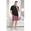 image:imagePrinStory Couples Pajamas Set Shirts and Shorts Summer Comfy Lounge Family  Machine WashablePocketsDrawstringStretch FabricGentle On SkinCouplesGiftRelaxed FitSolidSleepwearLoungewearS4XLFp Red White Plaid