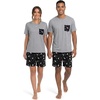 image:imagePrinStory Couples Pajamas Set Shirts and Shorts Summer Comfy Lounge FamilyBlack Star Moon