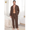 image:imagePrinStory Mens Pajamas Set Long Sleeve Button Down Sleepwear Pjs S2XLBrown