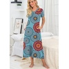 image:imagePrinStory Nightgowns for Women Long Nightshirt Short Sleeve House DressA02 Fpmix Blue