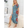 image:imagePrinStory Nightgowns for Women Long Nightshirt Short Sleeve House DressA02 Fpmix Blue