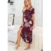 image:imagePrinStory Nightgowns for Women Long Nightshirt Short Sleeve House DressA08 Fpwine Red