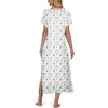 image:imagePrinStory Nightgowns for Women Long Nightshirt Short Sleeve House DressFpwhite Color Block
