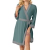 image:imagePrinStory Womens Short Robes Summer Lightweight Bathrobe S2XLHaze Blue