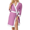 image:imagePrinStory Womens Short Robes Summer Lightweight Bathrobe S2XLPurple Red