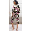 image:imagePrinStory Womens Pajama Sets Capri Pjs Soft Lounge Sets XS4XLFpbig Leaf Pink