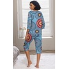 image:imagePrinStory Womens Pajama Sets Capri Pjs Soft Lounge Sets XS4XLFpmix Blue