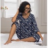 image:imagePrinStory Womens Pajama Sets Capri Pjs Soft Lounge Sets XS4XLFpblue Cashew Flower