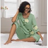 image:imagePrinStory Womens Pajama Sets Capri Pjs Soft Lounge Sets XS4XLFpgreen Camellia