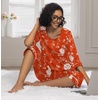 image:imagePrinStory Womens Pajama Sets Capri Pjs Soft Lounge Sets XS4XLFporange Red Peony