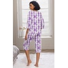 image:imagePrinStory Womens Pajama Sets Capri Pjs Soft Lounge Sets XS4XLFppurple Wh Floral