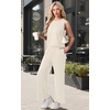 image:imagePrinStory Womens Pajamas Sets Sleeveless Pjs Set S4XLBeige Apricot