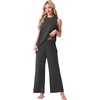 image:imagePrinStory Womens Pajamas Sets Sleeveless Pjs Set S4XLDark Gray