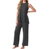 image:imagePrinStory Womens Pajamas Sets Sleeveless Pjs Set S4XLDark Gray
