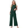image:imagePrinStory Womens Pajamas Sets Sleeveless Pjs Set S4XLDark Green
