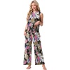 image:imagePrinStory Womens Pajamas Sets Sleeveless Pjs Set S4XLFpbig Leaf Pink