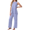 image:imagePrinStory Womens Pajamas Sets Sleeveless Pjs Set S4XLFpspot Blue