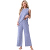 image:imagePrinStory Womens Pajamas Sets Sleeveless Pjs Set S4XLFpspot Blue