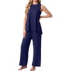 image:imagePrinStory Womens Pajamas Sets Sleeveless Pjs Set S4XLNavy Blue