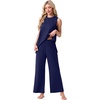 image:imagePrinStory Womens Pajamas Sets Sleeveless Pjs Set S4XLNavy Blue