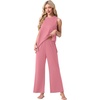 image:imagePrinStory Womens Pajamas Sets Sleeveless Pjs Set S4XLPink