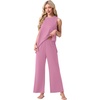 image:imagePrinStory Womens Pajamas Sets Sleeveless Pjs Set S4XLPurple Red