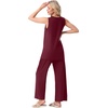 image:imagePrinStory Womens Pajamas Sets Sleeveless Pjs Set S4XLWine Red