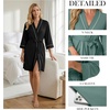 image:imagePrinStory Womens Robe Knee Length Soft Knit Bathrobe S2XLBlack