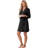 image:imagePrinStory Womens Robe Knee Length Soft Knit Bathrobe S2XLBlack