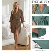 image:imagePrinStory Womens Robe Knee Length Soft Knit Bathrobe S2XLBrown