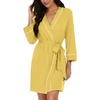 image:imagePrinStory Womens Robe Knee Length Soft Knit Bathrobe S2XLButter Yellow