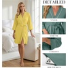 image:imagePrinStory Womens Robe Knee Length Soft Knit Bathrobe S2XLButter Yellow