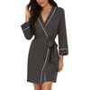 image:imagePrinStory Womens Robe Knee Length Soft Knit Bathrobe S2XLDark Gray