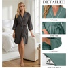 image:imagePrinStory Womens Robe Knee Length Soft Knit Bathrobe S2XLDark Gray