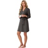 image:imagePrinStory Womens Robe Knee Length Soft Knit Bathrobe S2XLDark Gray